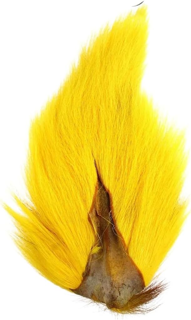 mYellow-Natrual Bucktail Deer Hair Fly Tying Material Trout Salmon Flies Jig Treble Hook Dressing Baitfish Tying Material