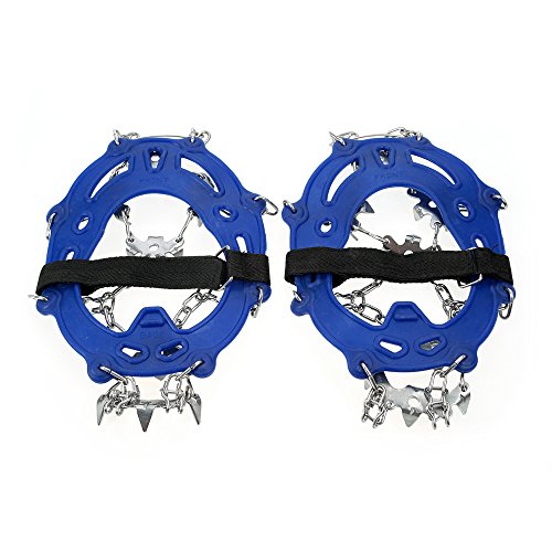 Crampon, Andoer 19 dentes Crampons de aço inoxidável Correia de náilon para calçados antiderrapantes