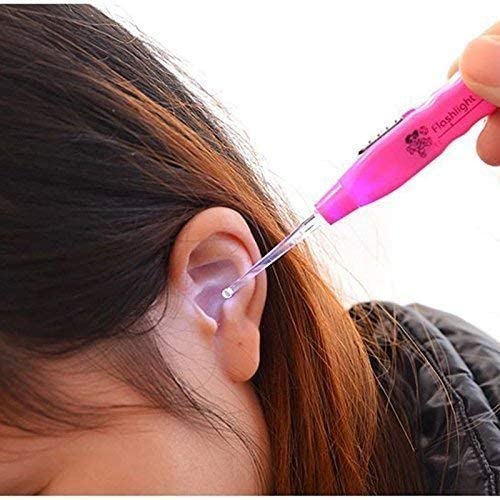 PRM Flashlight Earpick for Ear wax remover and cleaner, Ear cleaning tools for kids and adults (Pack of-2, Multicolor)