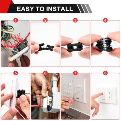 Image of Outlet Spacers for Electrical Box, 96 PCS Electrical Outlet spacers shims | Plastic Wall Plate Spacer, Tile Backsplash Shims for Loose Outlet, Switch Repair, Stackable, Black