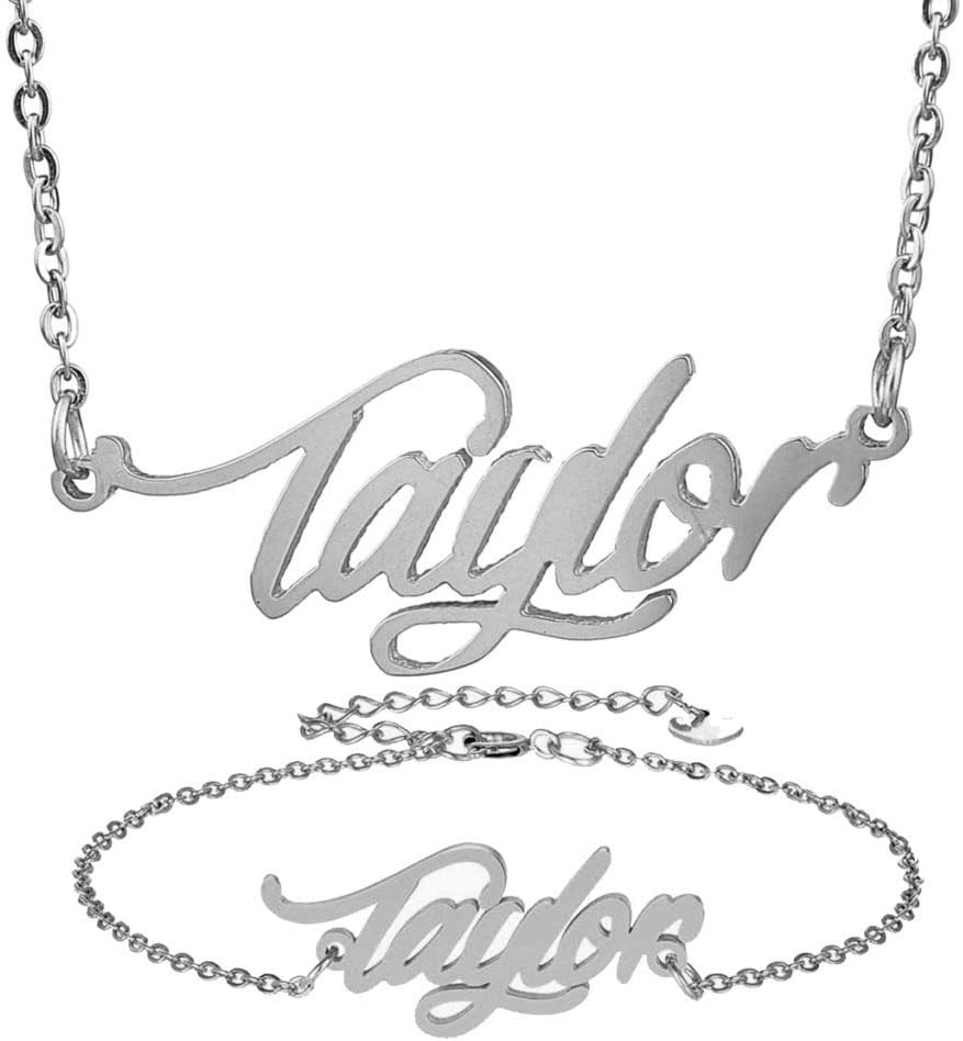 Unisex Personalized Nameplate Necklace Pendant My Name Custom Of Stainless Steel