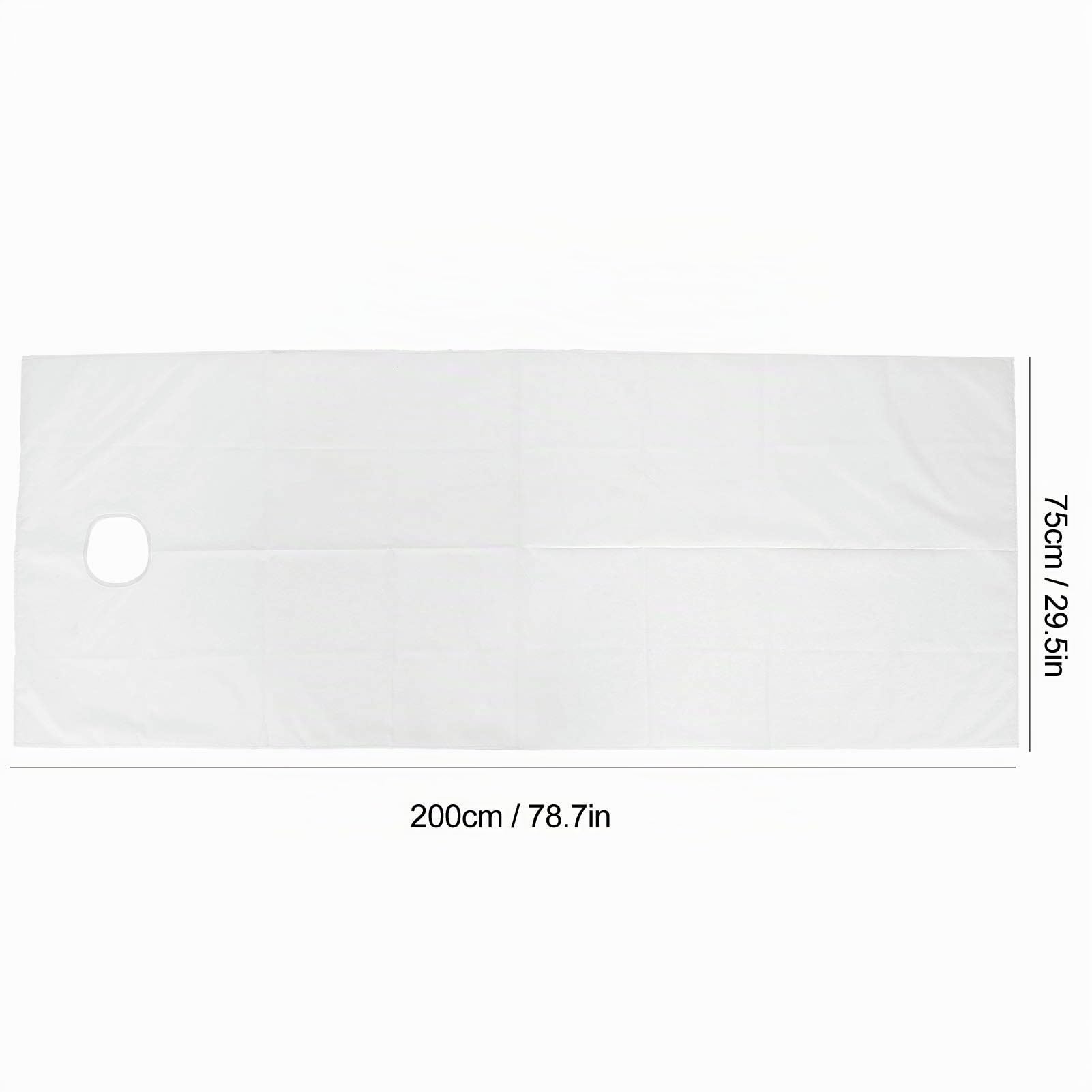 Tissting 2 Piezas Sábanas para Mesa de Masaje de 200x75 cm – Fundas Impermeables y Resistentes al Aceite, Transpirables para Salón de Belleza y SPA (Blanco)