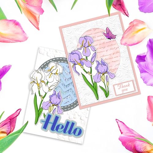 Pochoirs et matrices fleur Iris scrapbooking bricolage créatif