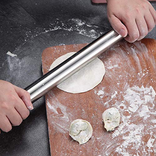 Berglander Stainless Steel Rolling Pin Matte Finish for Baking Pizza Dough, Pie, Cookie, Essential Kitchen Utensil Gift Ideas Gor Bakers. - Image 7