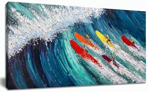 Amazon.com: Coastal Canvas Wall Art for Living Room Large Blue Beach ...