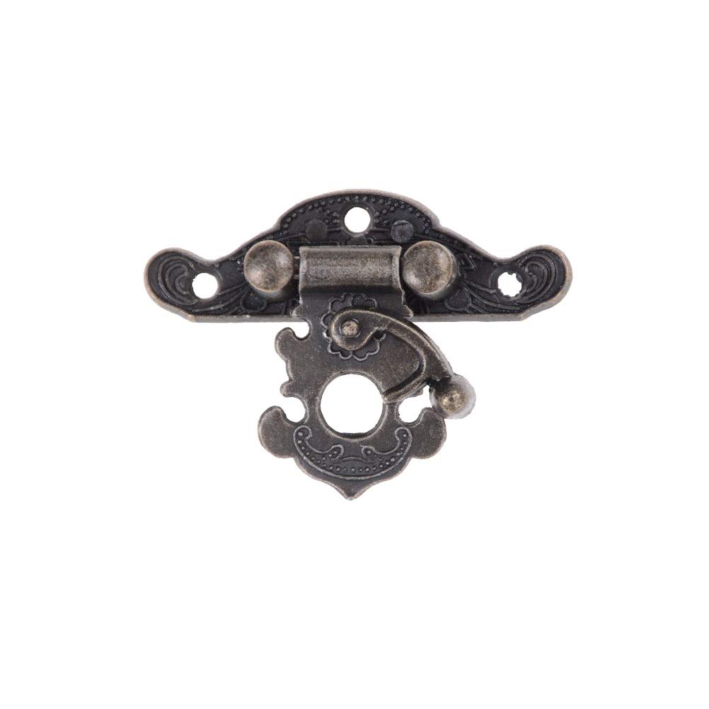 SHALLEZSOU Key Hasp Lock 1Pc Antique Bronze Suitcase Hasp Latch Buckle Clasp 38x28mm For Wooden Box Jewelry Decorative Hardware