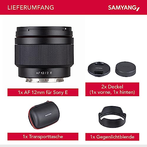 Weitwinkelobjektiv Samyang AF 12mm F2.0 für Sony E-Mount Kameras