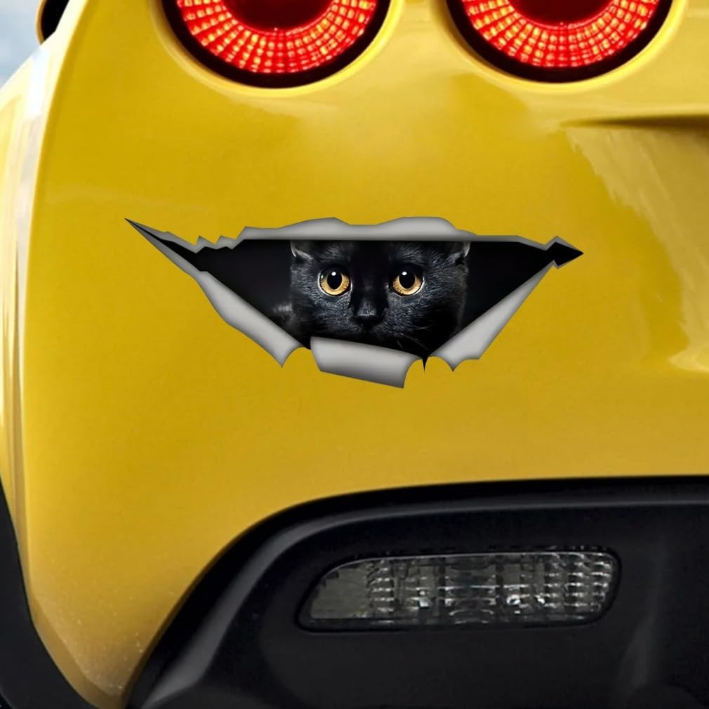 2pcs 7.87"x2.95", Black Cat Funny Decorative Car Stickers, Adhesive Sticker for Cars, Trucks, Motorcycles, Laptops, Indoor & Outdoor Use, Home Life Decoration Decal | #CZ152 - Image 3
