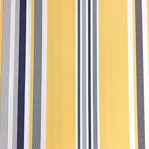 Fashion Fabrics LLC Blue Yellow White Multi Colored Striped Oak