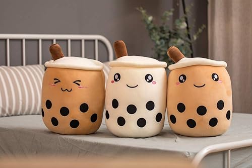 Miniatura 4 de Lindo juguete de peluche de té de burbujas con forma de comida Boba, cojín de almohada de dibujos animados con frutas y leche, regalo para niños