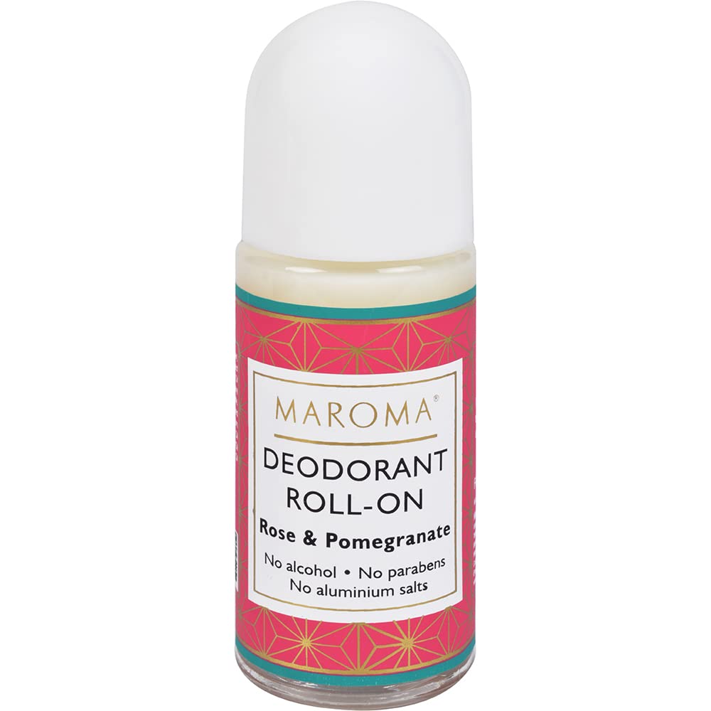 Maroma 100% Natural Deodorant Rollon-Rose & Pomegranate - 50 Ml.