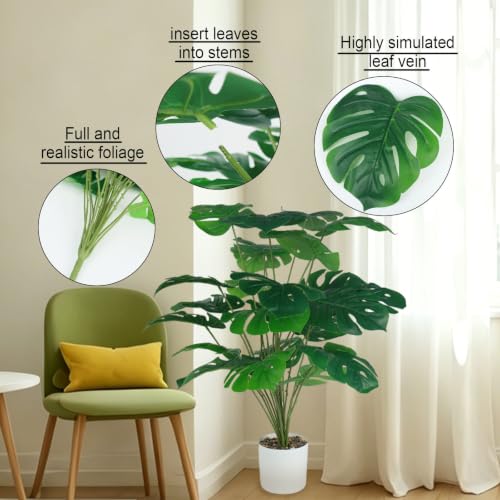 SZC&MFZ Fake Plants Tall,Artificial Monstera Plants of Palm Tree for Indoor - image 3