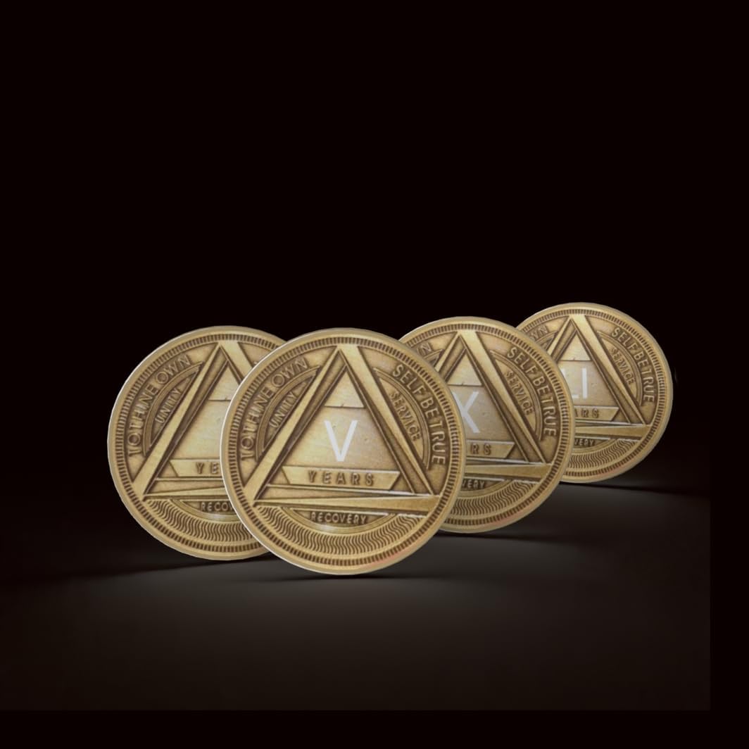 MYRECOVERYSTORE AAコイン ローマ数字 アルコール依存症 アノニマス (1~50歳) (15年)