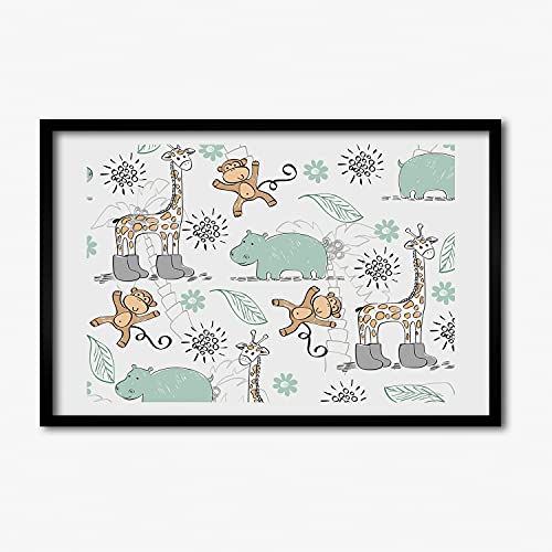 Affiche animaux avec cadre photo 60x40 cm Tulup pour décoration murale maison
