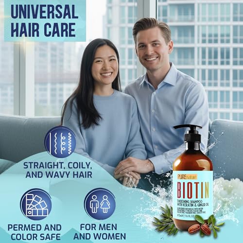 Image of Biotin Shampoo - Sulfate Free Strengthening and Volumizing Shampoo for Thinning and Fine Hair - Professional Salon Thickening, Volume Boosting Formula - Paraben Free for Women and Men - 16 Fl Oz