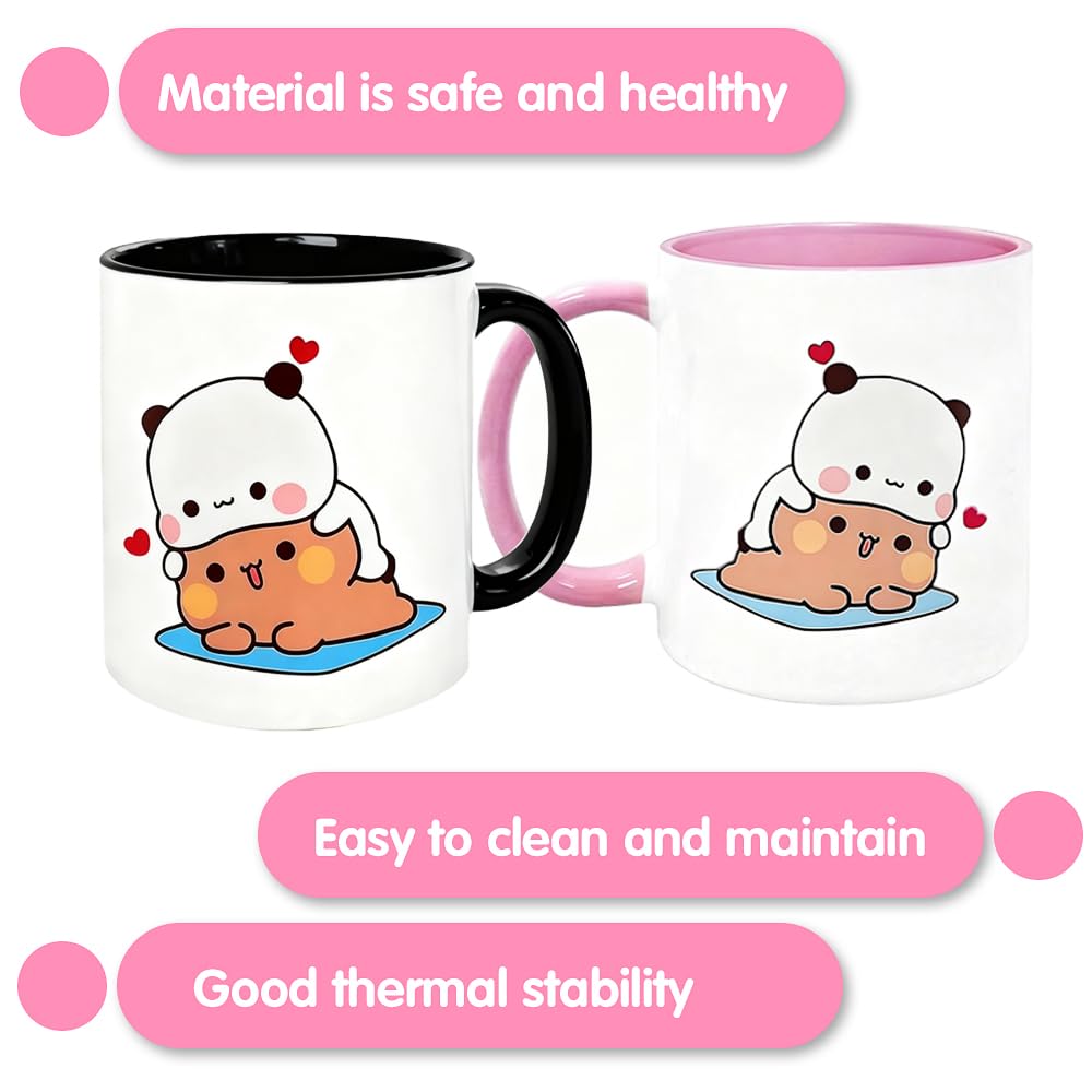 Bubu Dudu Tazza, 2 Pezzi Carino Tazza Simpatica, 330 ML Tazza in Ceramica, Tazze Colazione, per Tè e Caffè, Regalo Commovente per Persone Care, Familiari, Amici e Colleghi