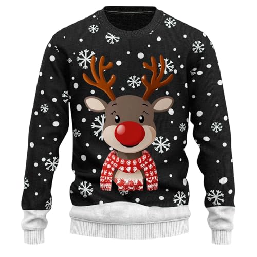 Weihnachtspullover Herren Lustig, Weihnachtspulli Herren mit Elch...