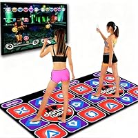 Dance Mat for Girls, Musical Dance Mat Games Double User Dance Floor Mat with Wireless Controller for TV Computer, Built-in 60 Games & 200 Songs, Plug and Play Toy Gifts for Boys & Girls
