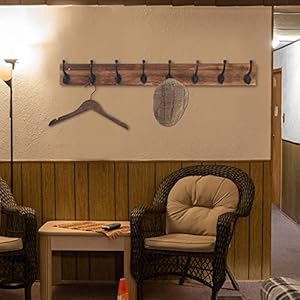 Webi rustic coat rack wall mount3543 long 8 cast iron coat hooks wall mountedheavy duty wall coat hanger hooks for hanging coatsclothesrustic brown  urban country home decor