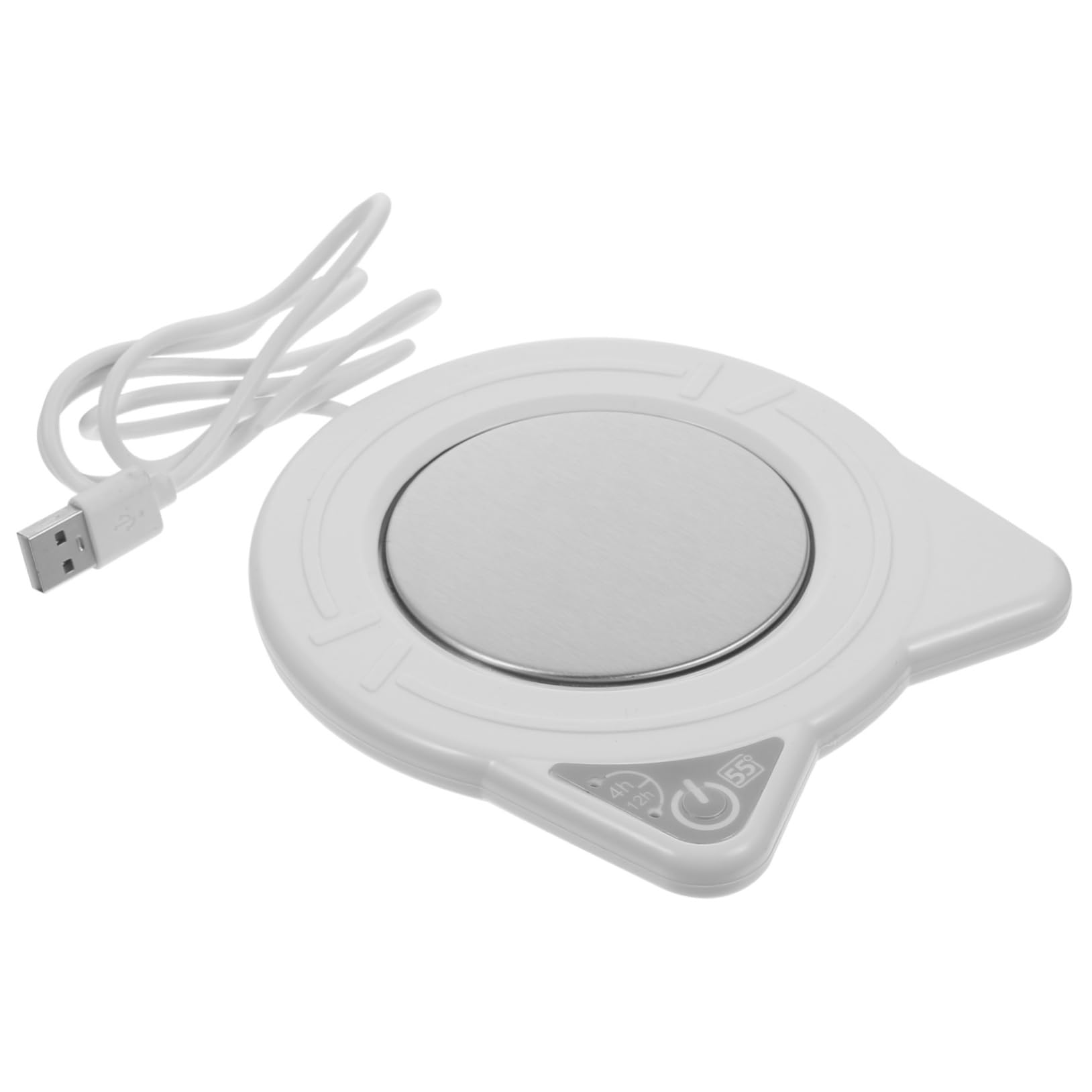 Cabilock 1Set USB Heating Coaster Cup Warmer Portable Mug Warmer for Tea and Scented Beverages for Office Home Travel White Automatic Temperature Control