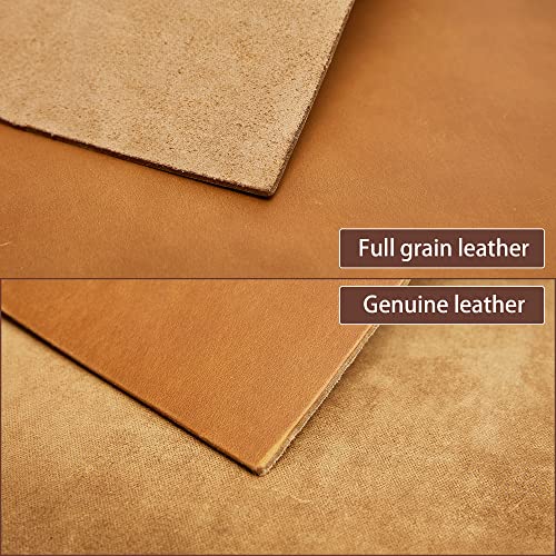 Genuine Leather Sheets Tooling Leather Full Grain Leather 3.6Mm-4.0Mm (9-10Oz) Thick Cowhide Leather Pieces Square For Crafts Heavy Weight(Bourbon Brown 10"X10") #TOP3