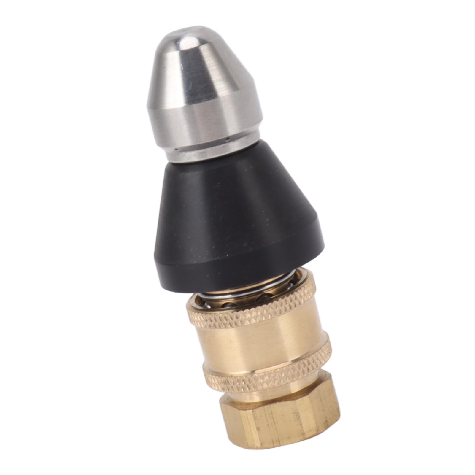 G1/4 Sewer Pipe Cleaning Nozzle Stainless Steel G3/8 Female Thread Adapter Pressure Sewer Jetter Nozzle for Drain Cleaning Brass Stainless Steel 6.2x3cm