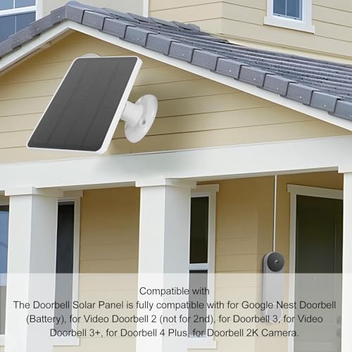 10W Solar Panel for Doorbell Solar Panel Charger for Nest/Doorbell 2K Camera, Ring Video Doorbell 2/3+, Doorbell 3/4 Plus - Image 2