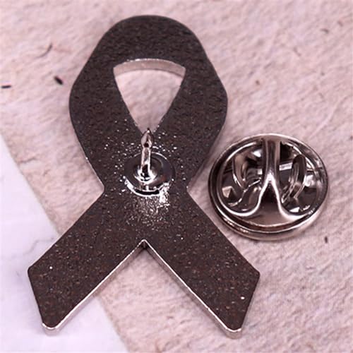 Image of Pink & Blue Ribbon Shaped Enamel Pin Pregnancy Intant Loss Awareness Ribbon Brooch Lapel Pin Metal Badge for Birth Defects Awareness, SIDS Awareness, Male Breast Cancer, Fundraising & Gift Giving