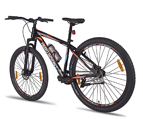 Image of Hero Sprint Compass 27.5T Single Speed Dual Disk Adult Mountain Bicycle (13+ Years, Black) Frame Size: 27.5 Inch for Unisex Adult