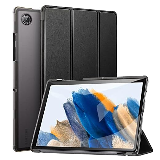 ZtotopCases Slim Case for Samsung Galaxy Tab A8 10.5 Case 2022, Lightweight Trifold TPU Stand Cover, Full Protective Case for Samsung Galaxy A8 10.5 Inch Tablet SM-X200/X205/X207, Black