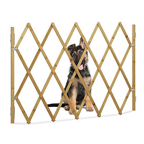 ZONJIE Puerta para mascotas plegable de madera para perros, valla de paso de 24 pulgadas, puerta para perros para la casa, puerta, escaleras, extra ancha (marrón, paneles de 24 de altura-4)