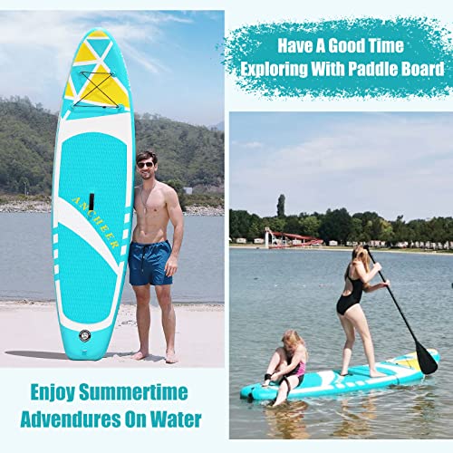 Ancheer Inflatable Stand Up Paddle Board, Sup Board With Sup Accessories & Blackpack, Adjustable Paddle, Leash, Hand Pump For Youth Adults #TOP3