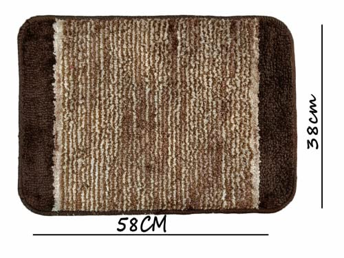 Image of Door Mats for Home | Door Mats for Home Entrance | Door Mat for Bathroom| Soft & Super Absorbent Mats for Shower | Washable, Non-Slip & Quick-Drying Mats (Pack of 2) (Beige 3)