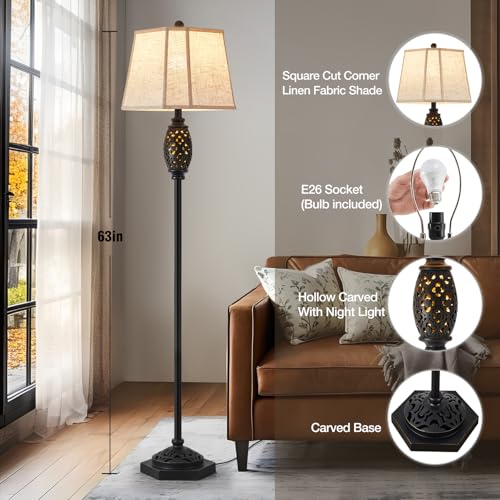 Image of Luvkczc Vintage Floor Lamp with Cutout Design & Glowing Light