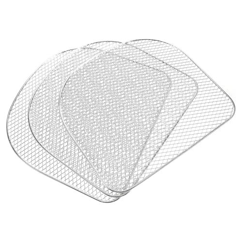 NUOBESTY 3 piezas Parrillas de Acero Inoxidable para Freidora de Aire Rejillas Deshidratadoras para Hornear Resistentes y Fáciles de Limpiar Accesorios para Cocina y Barbacoa