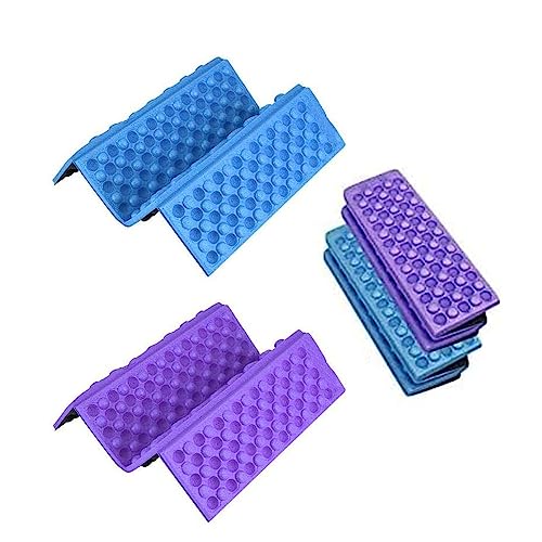 QOOWFEANIG Mini Waterproof Folding Mat Foam Sitting Pad, 2Pc Lightweight Camping Seat Cushion for Hiking Backpacking, Portable Outdoor Foldable Sit Pad, Non-Slip Foam Mat for Picnic