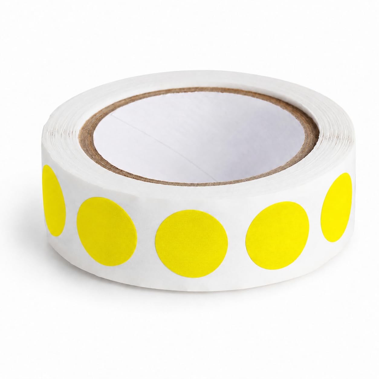 Yellow Round Inventory Labels by Glownary – 0.5 Inch Diameter, Paper, Yellow, Pack of 500, Model 323by12bc