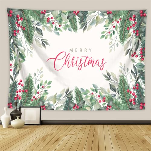 Hixingo Tapiz Decorativo Pared, Tapiz de Pared con Diseño de Impresión de Navidad, Murales Decorativos Pared Tapiz Pared, Decoración Festival para Dormitorio, Salón (180 * 230cm,Baya)