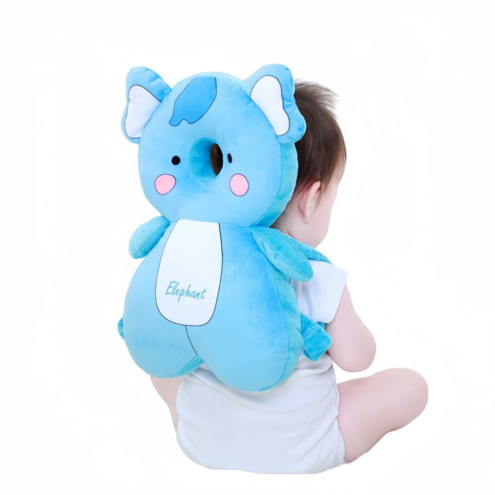 Mochila protectora de cabeza de bebé, protección de cabeza de bebé, almohadillas de seguridad ajustables para bebés, regalo para reposacabezas de niños (azul oscuro)