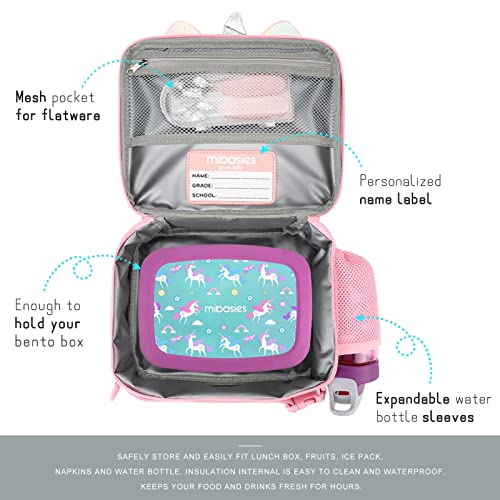 Mibasies KLB0070PKBURB-MBUS Kids Unicorn Insulated Lunch Box thumb #6
