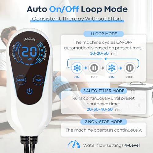 Cold Therapy Machine, Portable Ice Machine for Knee After Surgery with Programmable Timer and Quiet Pump, Cold Water Circulation System for ACL Rotator Cuff, Shoulder and Hip Surgery Recovery - Image 5