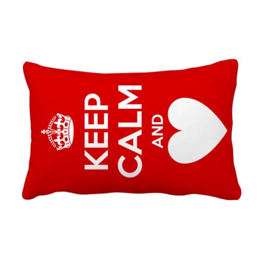 Coussin lombaire Gardez Le Calme et l'amour rouge 40x60 cm décoratif