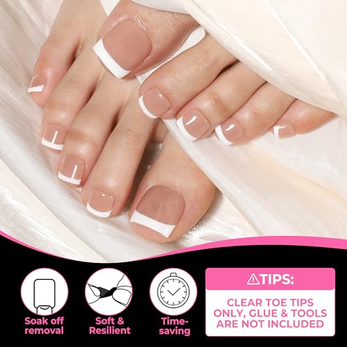 Image of UNA GELLA Square Toe Nail Tips 216Pcs 15Sizes Full Cover Long Wider Toe Nail Tips Soft Gel Pre-etched Double Matte Fake Toe Nails Press Ons For Big Toe Nail Extensions Home DIY Nail Salon Soak Off