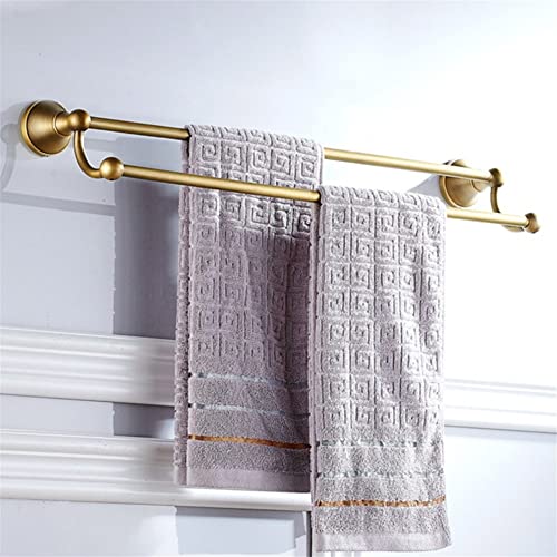 Porte-serviettes de salle de bain double rail à fixation murale chrome brossé