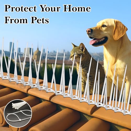 Image of Eightiz (60 Pcs with Zip Ties) Bird and Pigeon Spikes, Control Anti Bird Plastic Spikes for AC Balcony Railing Window Home Protection from Pigeon Dog Monkey Crow Kabootar Transparent(Polycarbonate)