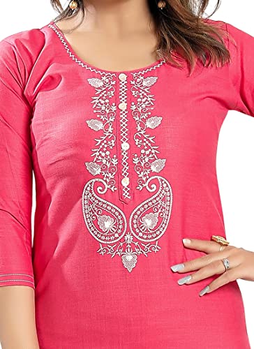 Image of DREAM & DZIRE Blue Office wear Kurti for Women in Pine Cotton Plus Size & Small Size.