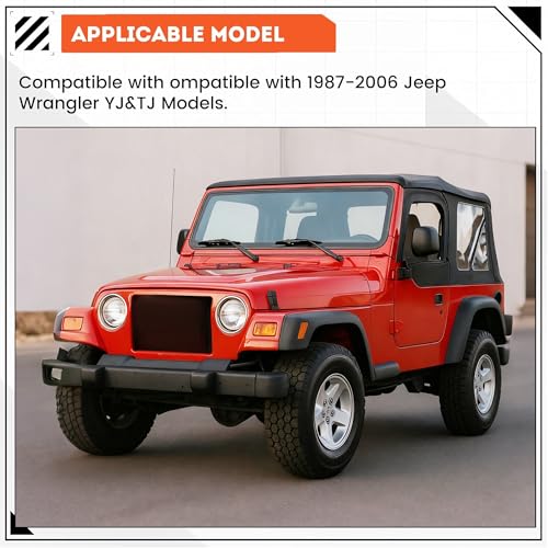 Image of ECOTRIC Rear Bumper Compatible with 1987-2006 Jeep Wrangler YJ TJ