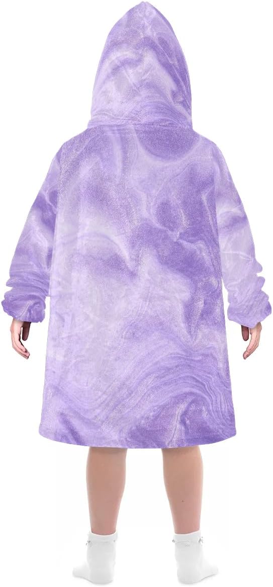 Custom Wearable Blanket Hoodie for Kids Personalized Name Oversized Sweatshirt Blanket with Pocket