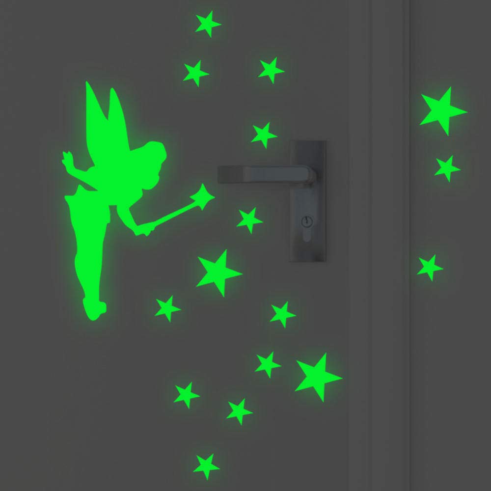 YFLDK Wall Decals Luminous Wall Stickers Switch Stickers Fairy Sprinkle Stars Children's Room Living Room Bedroom Luminous Switch Stickers