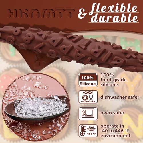 Image of HKNMTT Letter Molds Silicone for Chocolate 2PCS, Small Mini Size for Alphabet Decorating Birthday Cake Strawberries Lollipop Fondant, Heart Shaped Gift Choice, Non-stick BPA Free Moulds